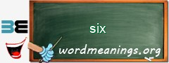 WordMeaning blackboard for six